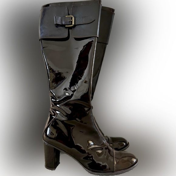 Italian Brown Paten leather boot Size 39 - Picture 13 of 13